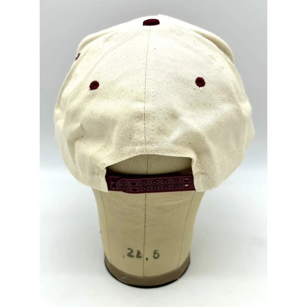 Vtg 90’s New Orleans Bourbon Street Burgundy Cream Snapback Trucker Hat NWOT